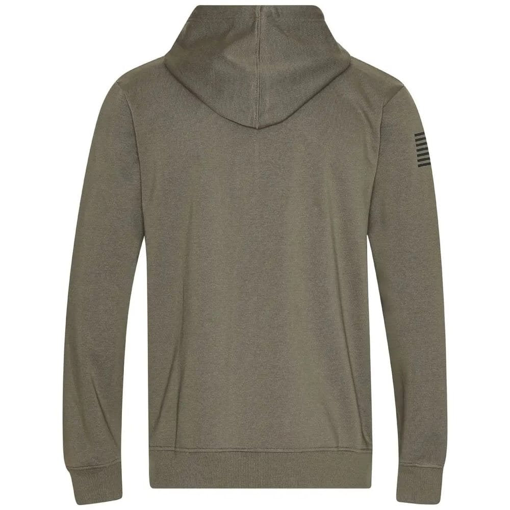 Sudadera verde WX URBAN con cremallera, bolsillo canguro y logo verde