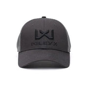 Gorra de béisbol Wiley X gris, frontal y visera de algodón, paneles traseros de malla de poliéster