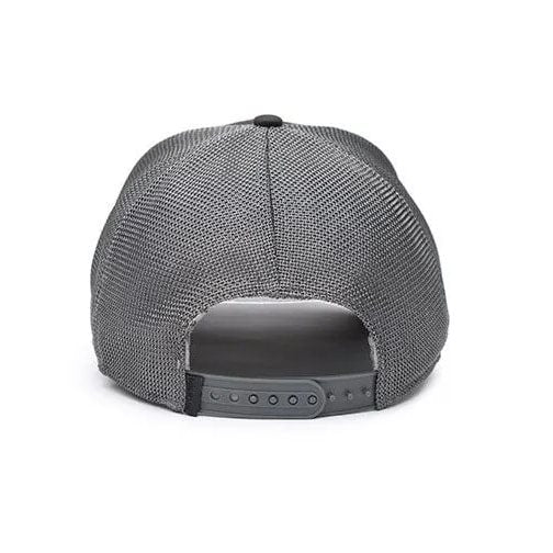 Gorra baseball WILEY X gris con visera, panel delantero de algodón, paneles traseros de malla y cierre ajustable