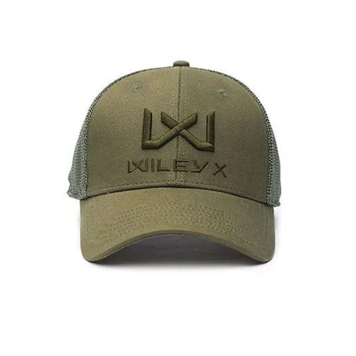Gorra baseball WILEY X gris con visera, panel delantero de algodón, paneles traseros de malla y cierre ajustable