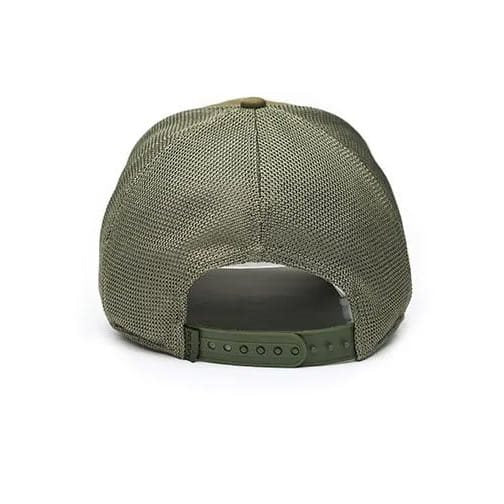 Gorra baseball WILEY X gris con visera, panel delantero de algodón, paneles traseros de malla y cierre ajustable