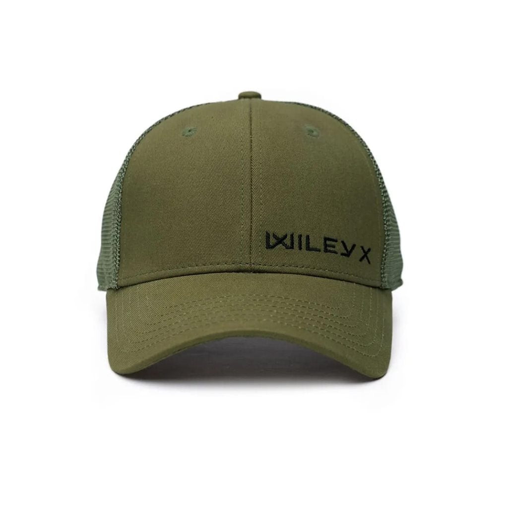 Gorra baseball WILEY X gris con visera, panel delantero de algodón, paneles traseros de malla y cierre ajustable