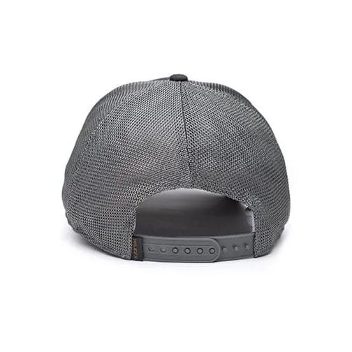 Gorra baseball WILEY X gris con visera, panel delantero de algodón, paneles traseros de malla y cierre ajustable