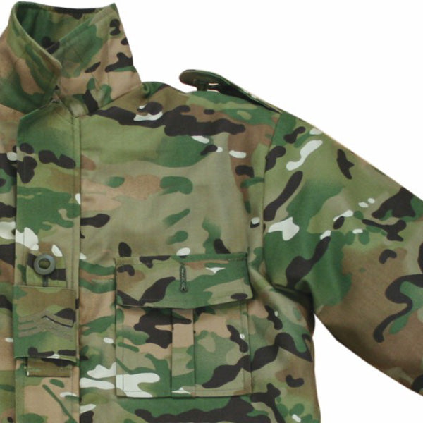 Chaqueta COMBAT infantil Multicam, tejido 80% poliéster/20% algodón, forro 100% algodón, repelente al agua