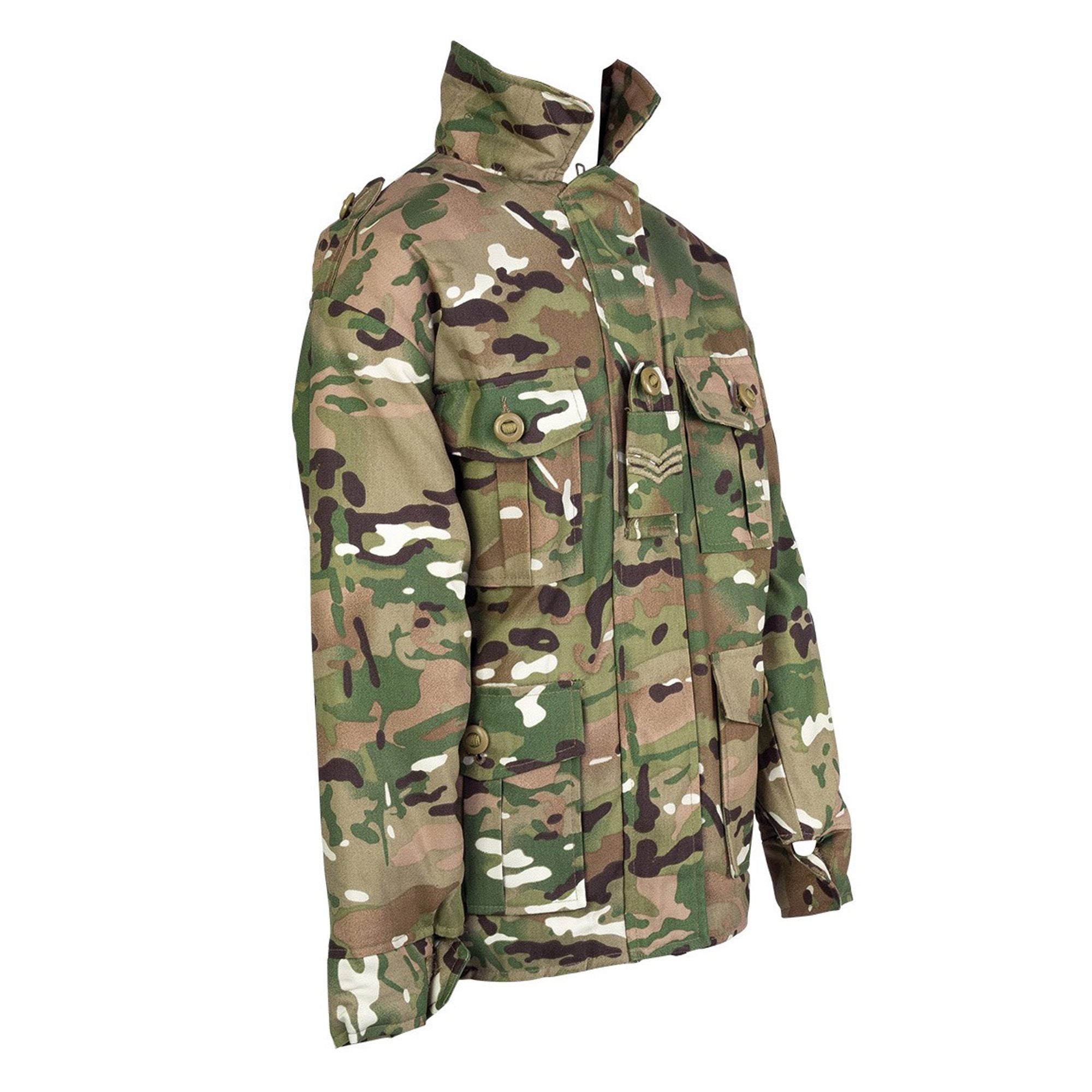 Chaqueta COMBAT infantil Multicam, tejido 80% poliéster/20% algodón, forro 100% algodón, repelente al agua