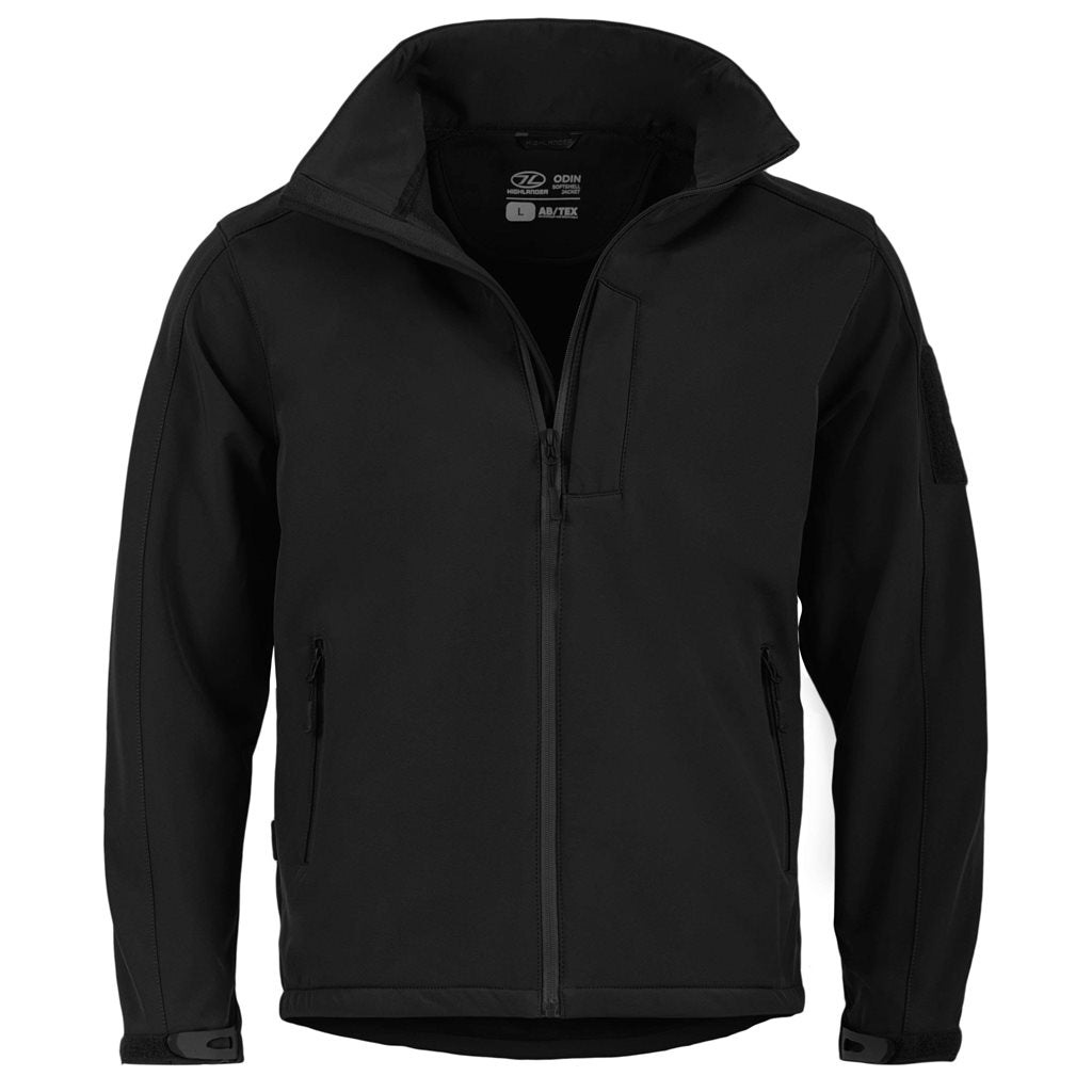 Chaqueta softshell ODIN negra de HIGHLANDER, corte anatómico y tres bolsillos