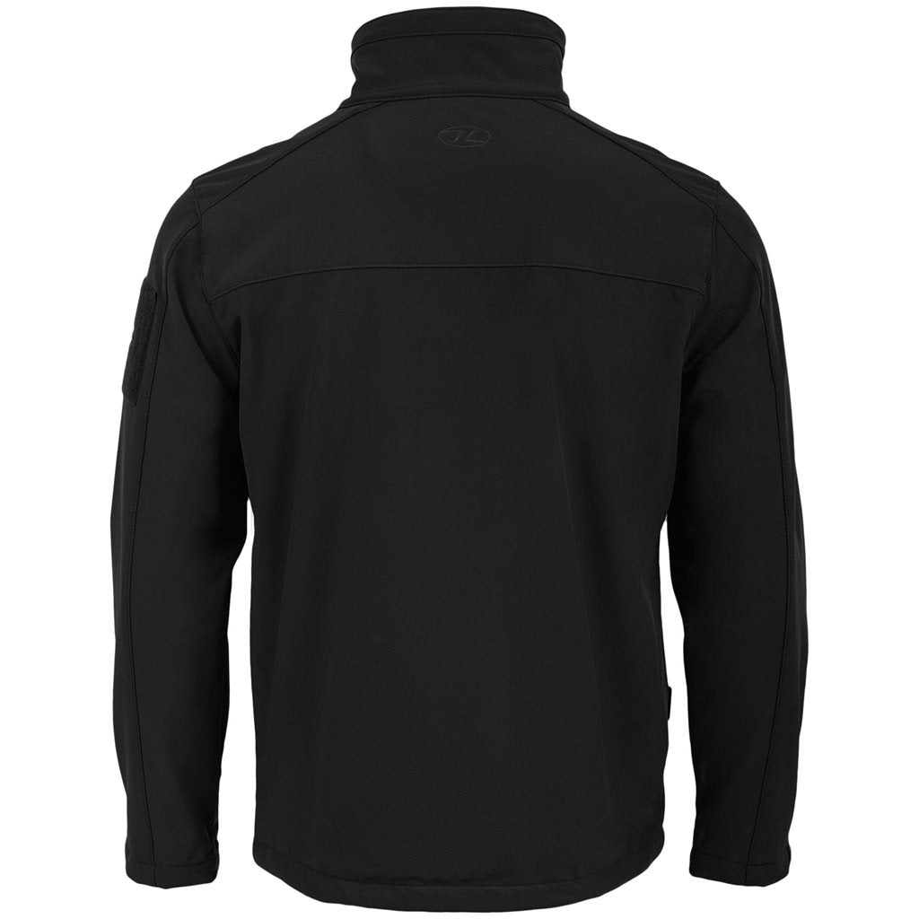 Chaqueta softshell ODIN negra de HIGHLANDER, corte anatómico y tres bolsillos