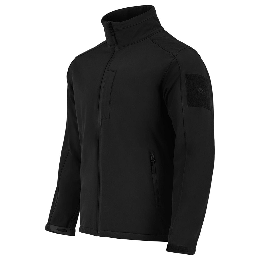Chaqueta softshell ODIN negra de HIGHLANDER, corte anatómico y tres bolsillos
