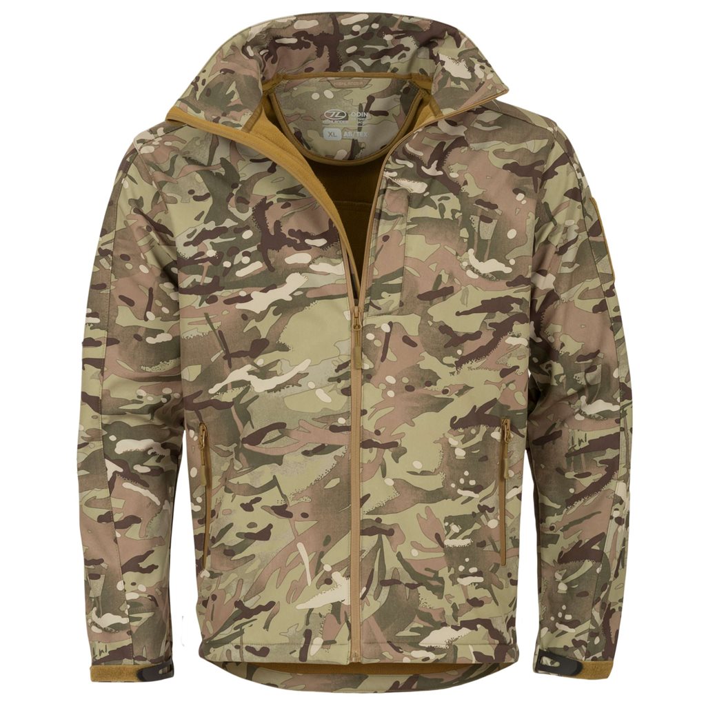 Bunda ODIN softshell de HIGHLANDER, chaqueta softshell con corte anatómico y tres bolsillos