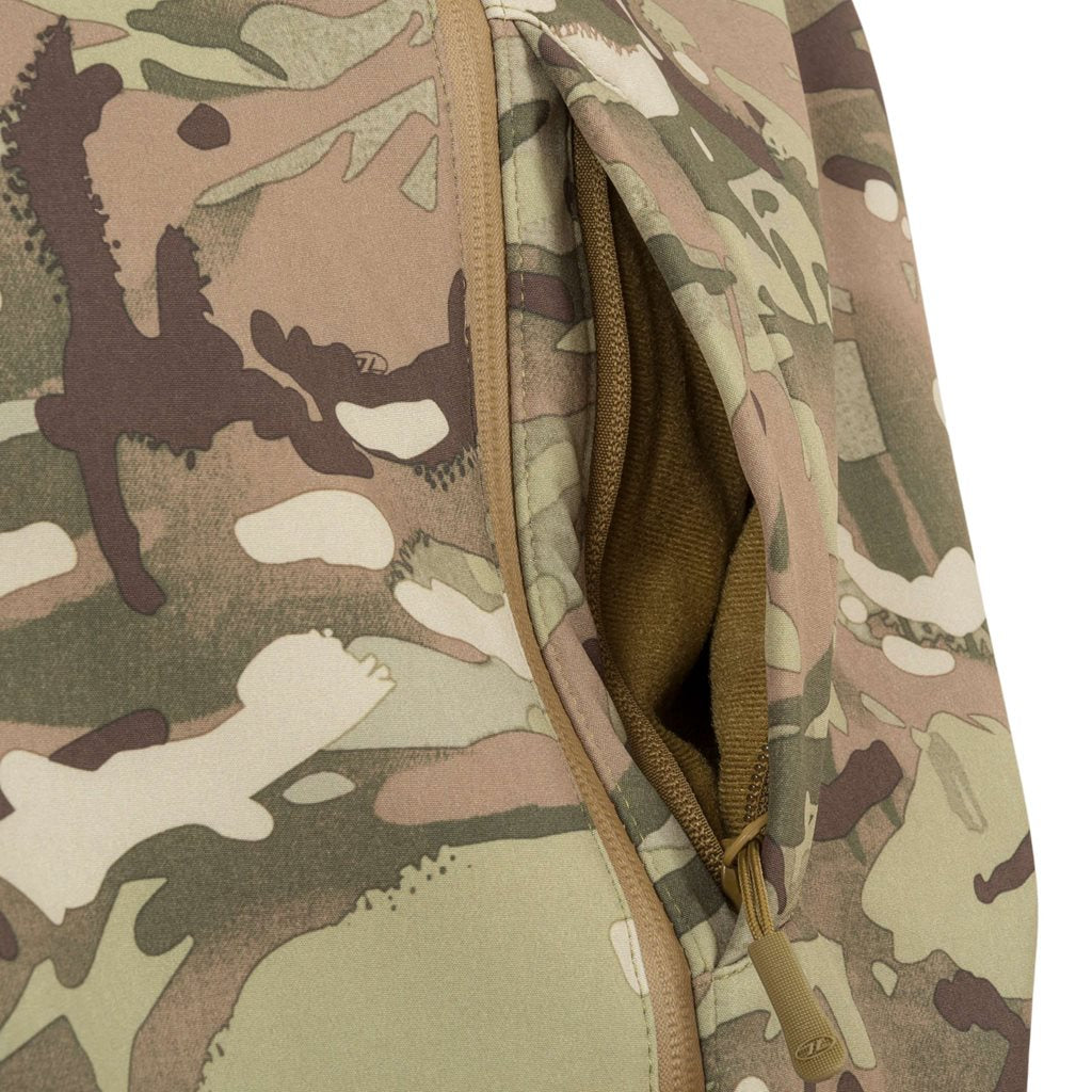 Bunda ODIN softshell de HIGHLANDER, chaqueta softshell con corte anatómico y tres bolsillos