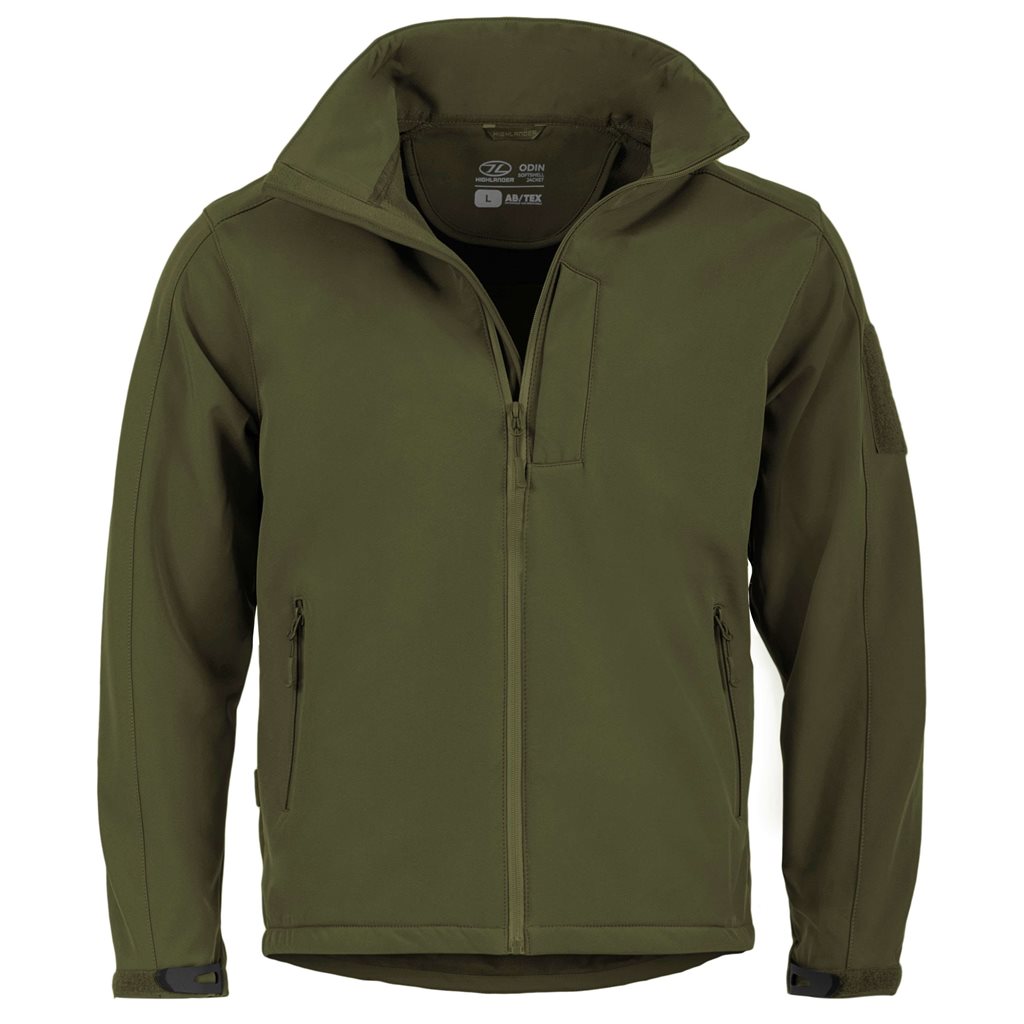 Chaqueta Softshell ODIN HIGHLANDER verde con corte anatómico y tres bolsillos