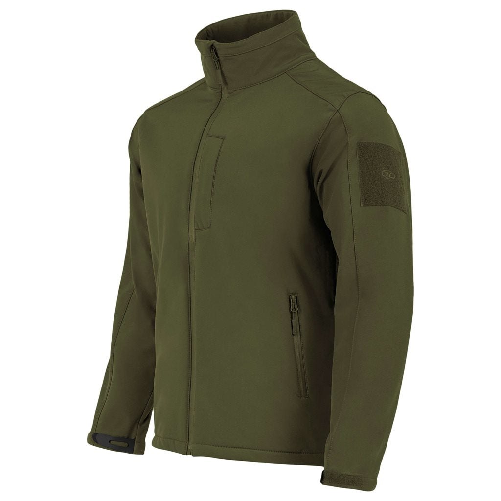 Chaqueta Softshell ODIN HIGHLANDER verde con corte anatómico y tres bolsillos