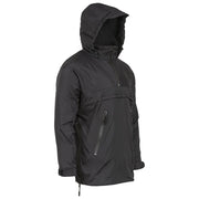 Anorak HAO negro, vista frontal en fondo blanco