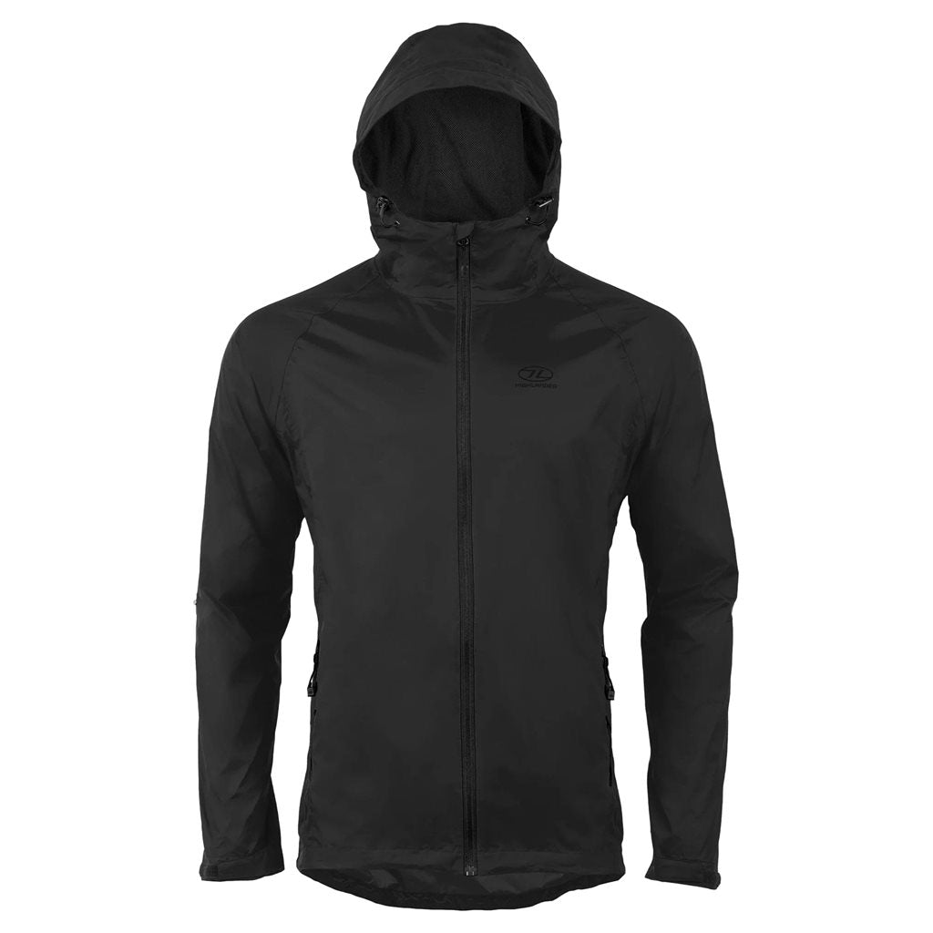 Chaqueta STOW & GO impermeable plegable con capucha, color negro