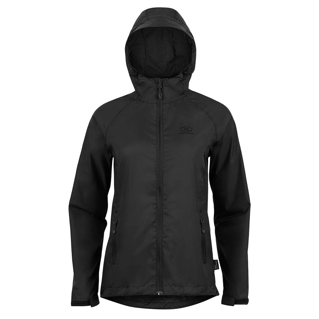 Chaqueta mujer STOW & GO impermeable plegable negra con capucha