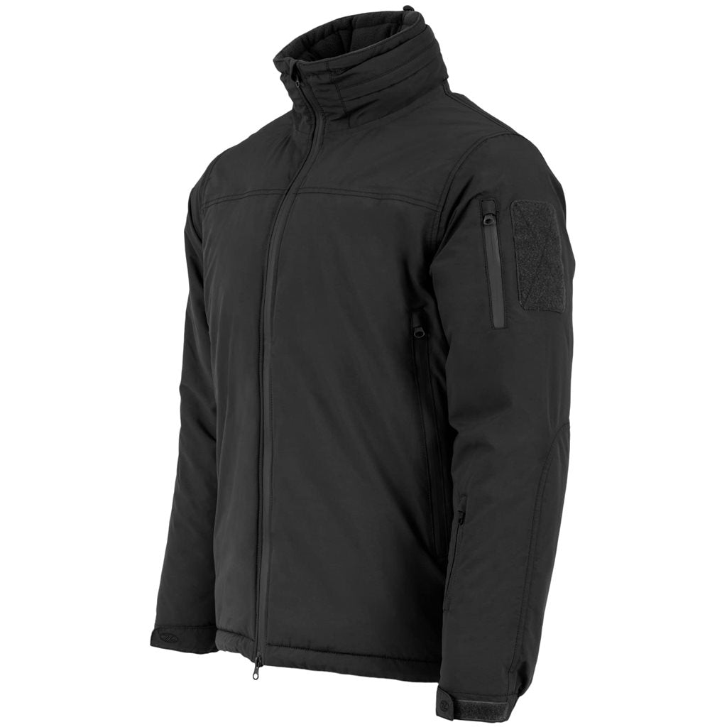 Chaqueta táctica Tryker negra con capucha guardada en el cuello
