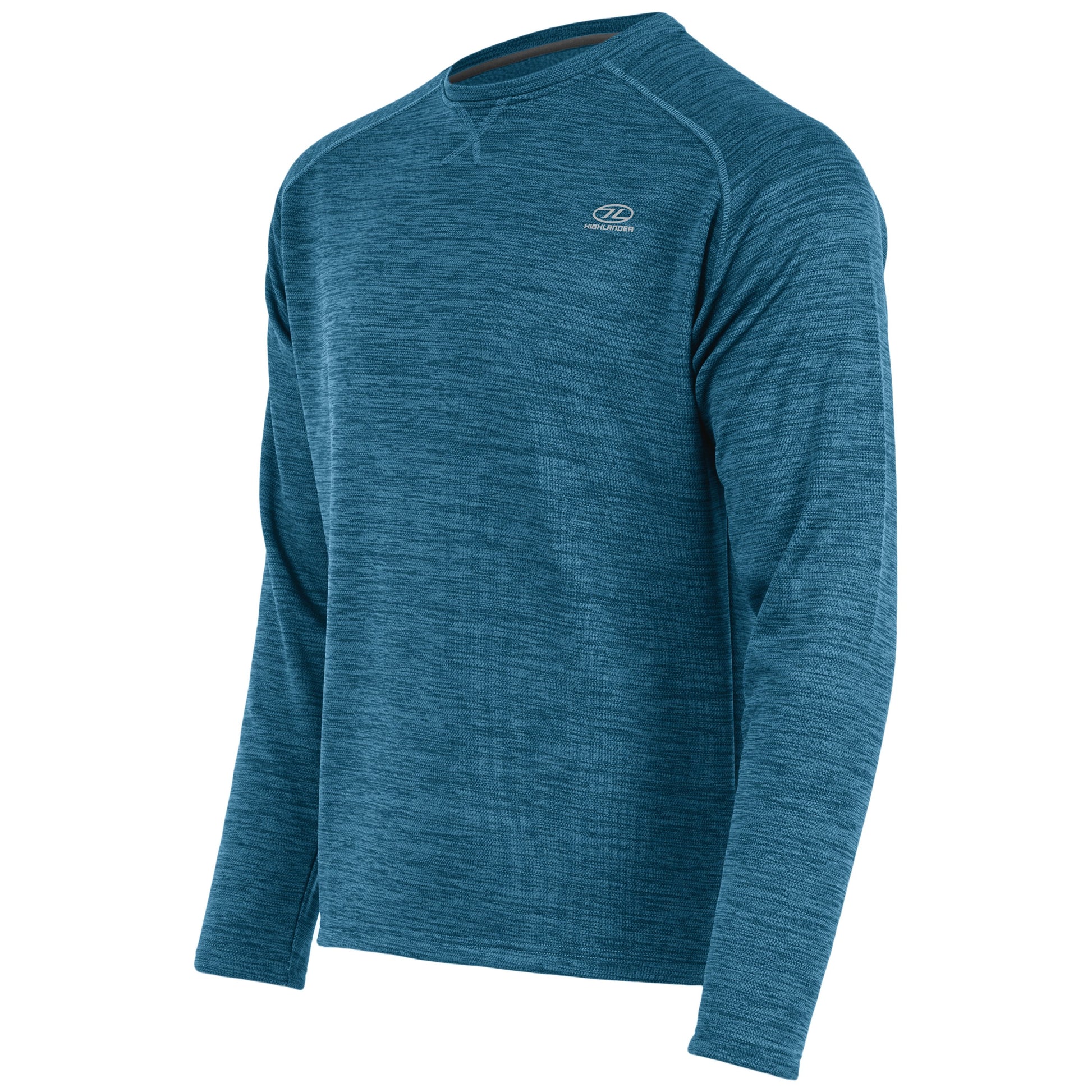 Suéter CREW NECK Highlander azul, exterior de poliéster e interior de forro polar cardado