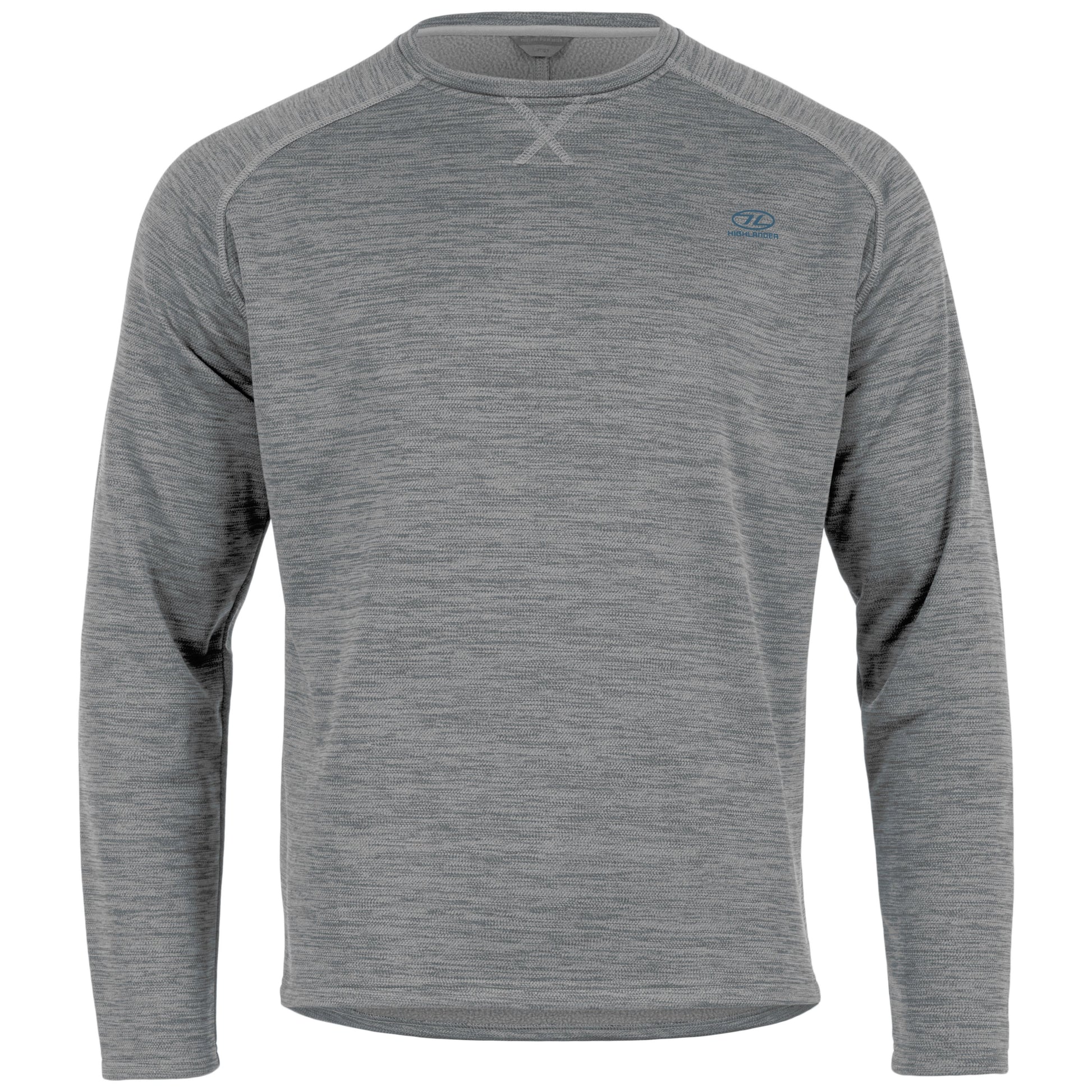 Suéter CREW NECK gris Highlander con exterior de poliéster y forro de fleece peinado