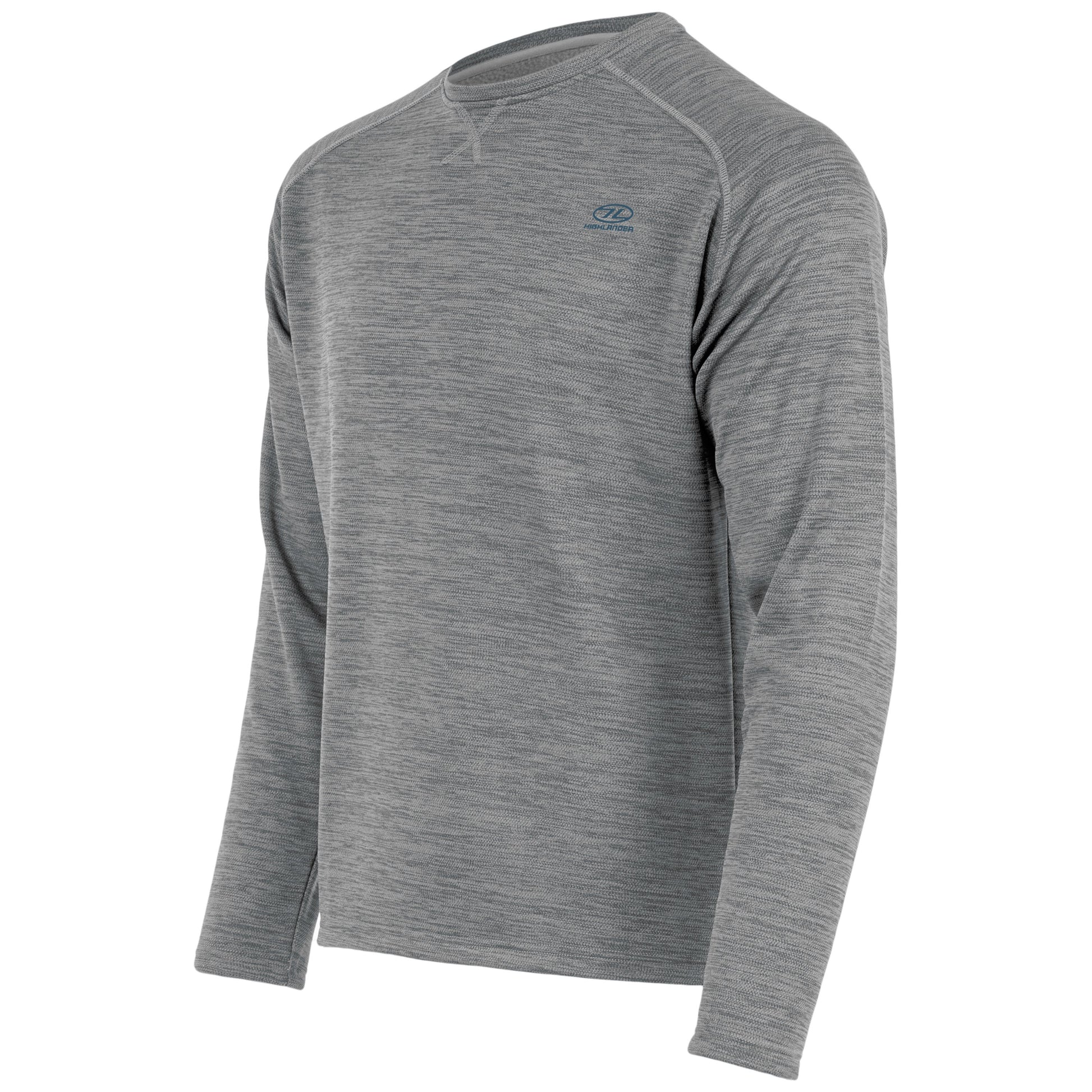 Suéter CREW NECK gris Highlander con exterior de poliéster y forro de fleece peinado