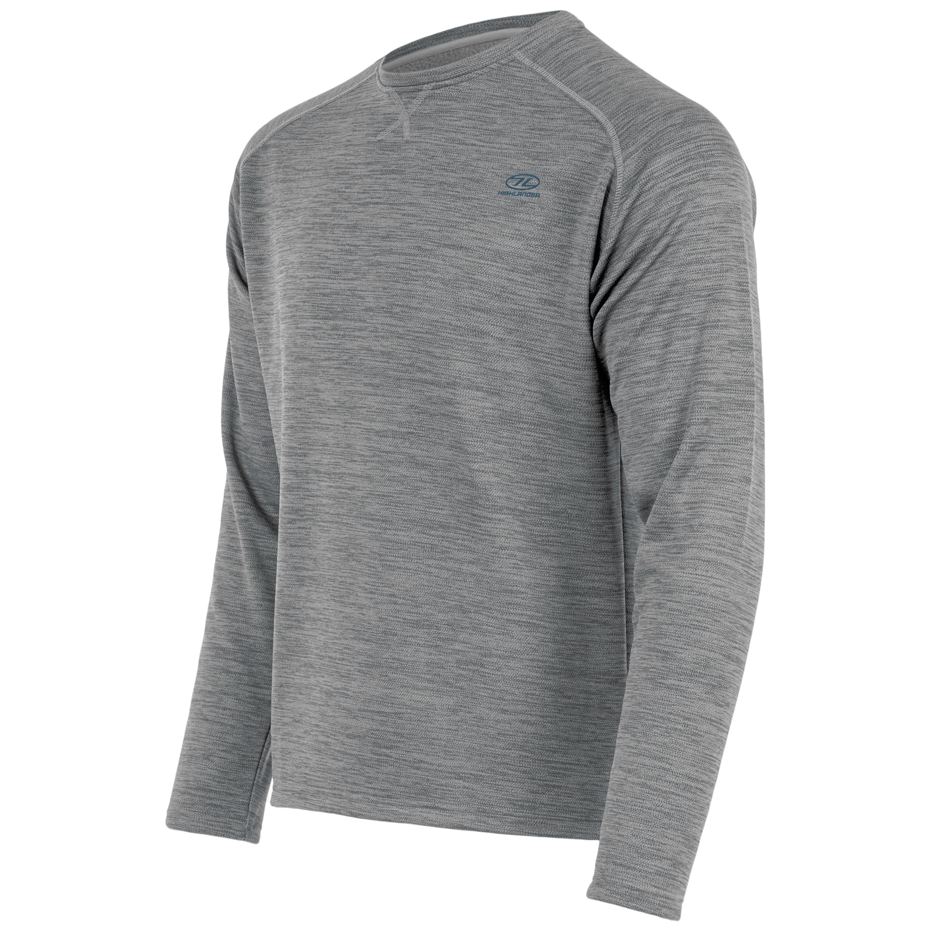 Suéter CREW NECK gris Highlander con exterior de poliéster y forro de fleece peinado