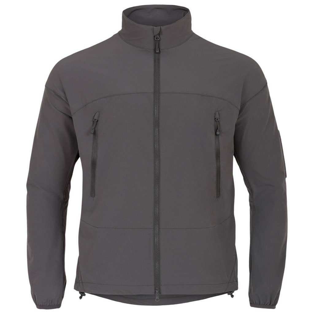 Chaqueta HIRTA SHE gris con cremallera central y dos bolsillos