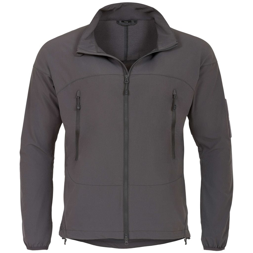 Chaqueta HIRTA SHE gris con cremallera central y dos bolsillos