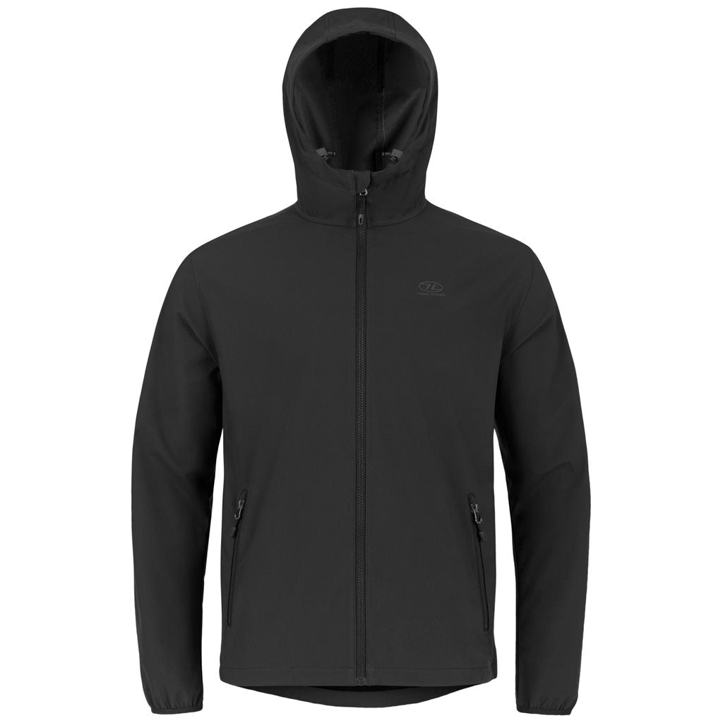 Chaqueta cortavientos SHIELD negra, vista frontal