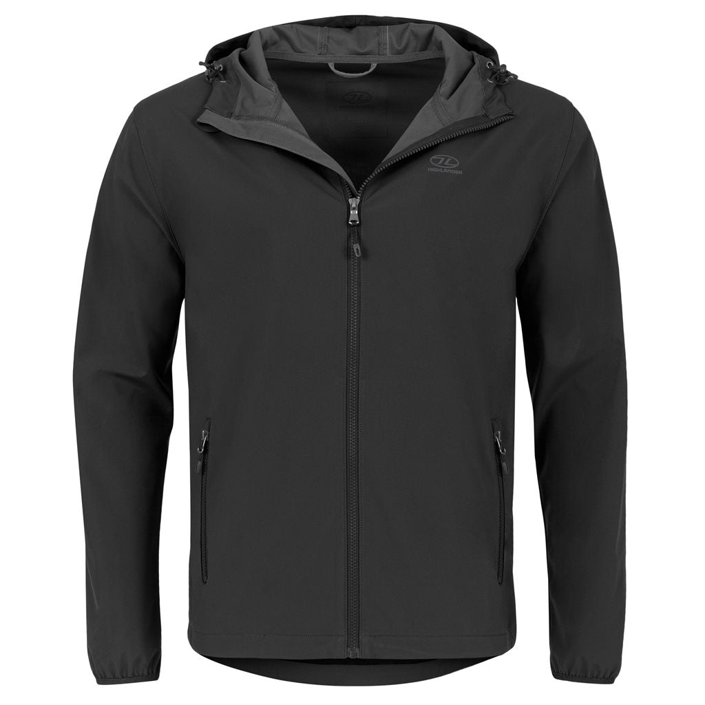 Chaqueta cortavientos SHIELD negra, vista frontal