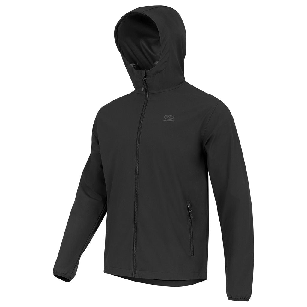 Chaqueta cortavientos SHIELD negra, vista frontal
