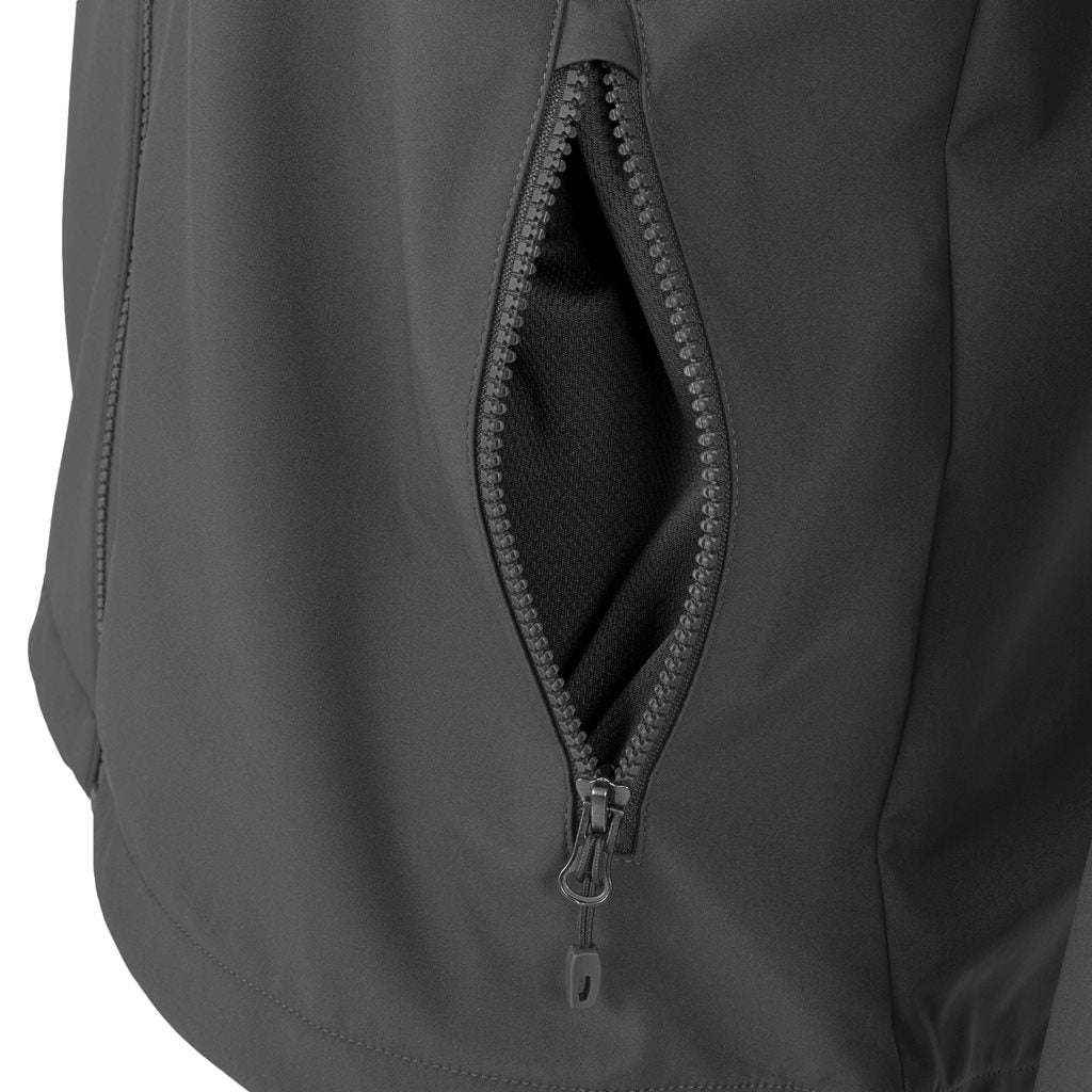 Chaqueta cortavientos SHIELD gris, exterior de poliéster con membrana TPU y forro interior