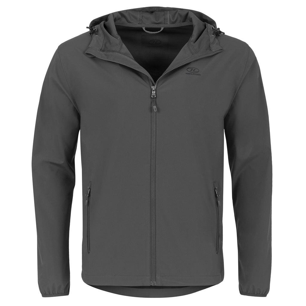 Chaqueta cortavientos SHIELD gris, exterior de poliéster con membrana TPU y forro interior