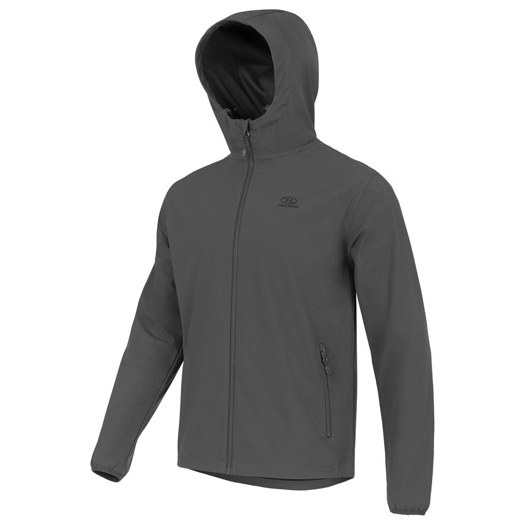 Chaqueta cortavientos SHIELD gris, exterior de poliéster con membrana TPU y forro interior