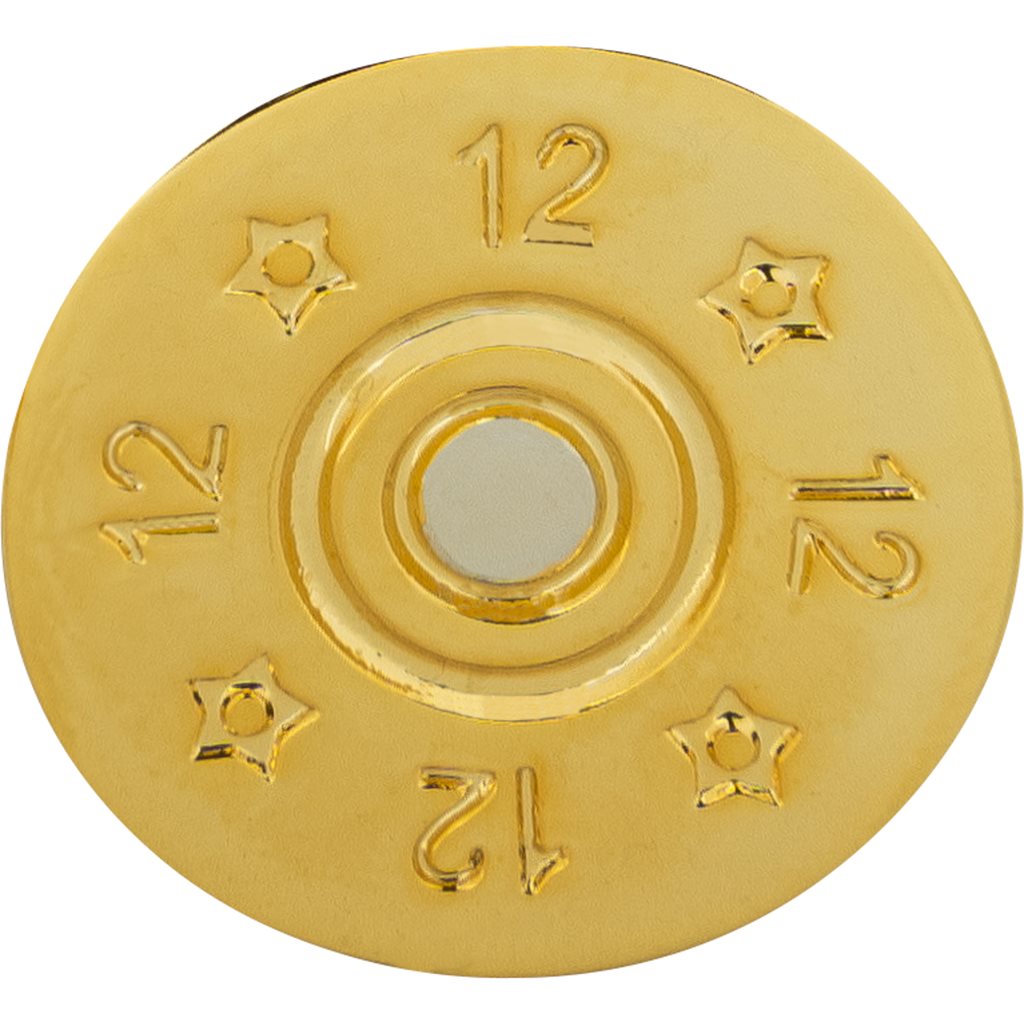 Insignia metálica CARTRIDGE perforadora hecha del fondo de una vaina