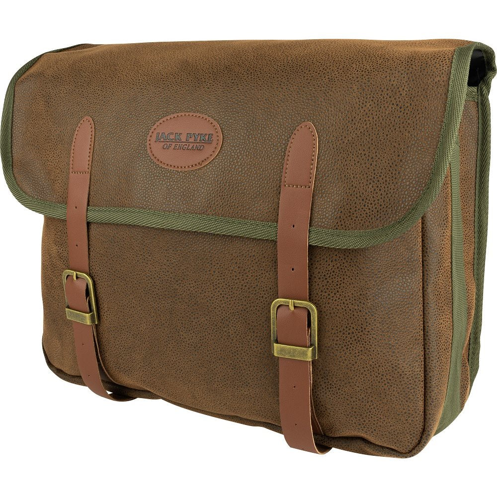 Bolsa CARTRIDGE Jack Pyke estilo inglés, dos hebillas duotex y detalles en cuero