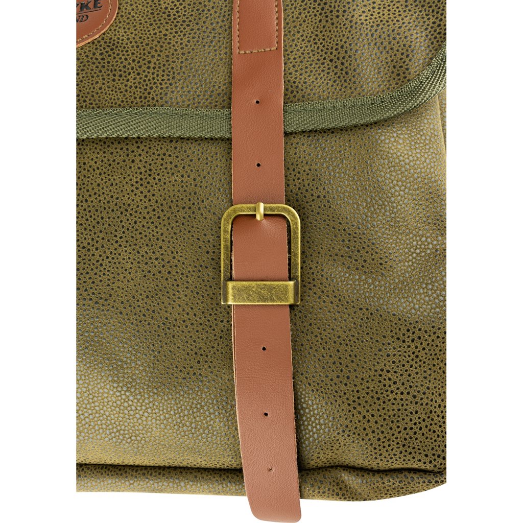 Bolsa bandolera de caza CARTRIDGE verde con refuerzos de cuero, material DOUTEX resistente