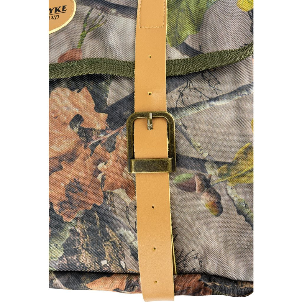Bolsa bandolera Jack Pyke CARTRIDGE camuflaje forestal 38x29x10 cm, detalles en cuero