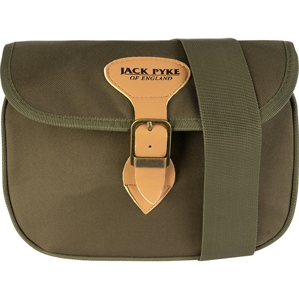 Bolsa de caza SPEEDLOADER verde con ojales para cartuchos y hebilla de cuero