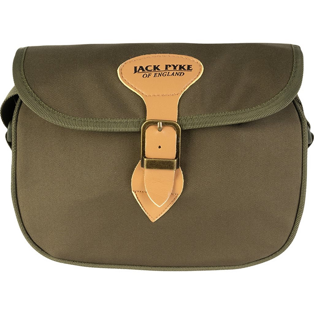Bolsa de caza SPEEDLOADER verde con ojales para cartuchos y hebilla de cuero