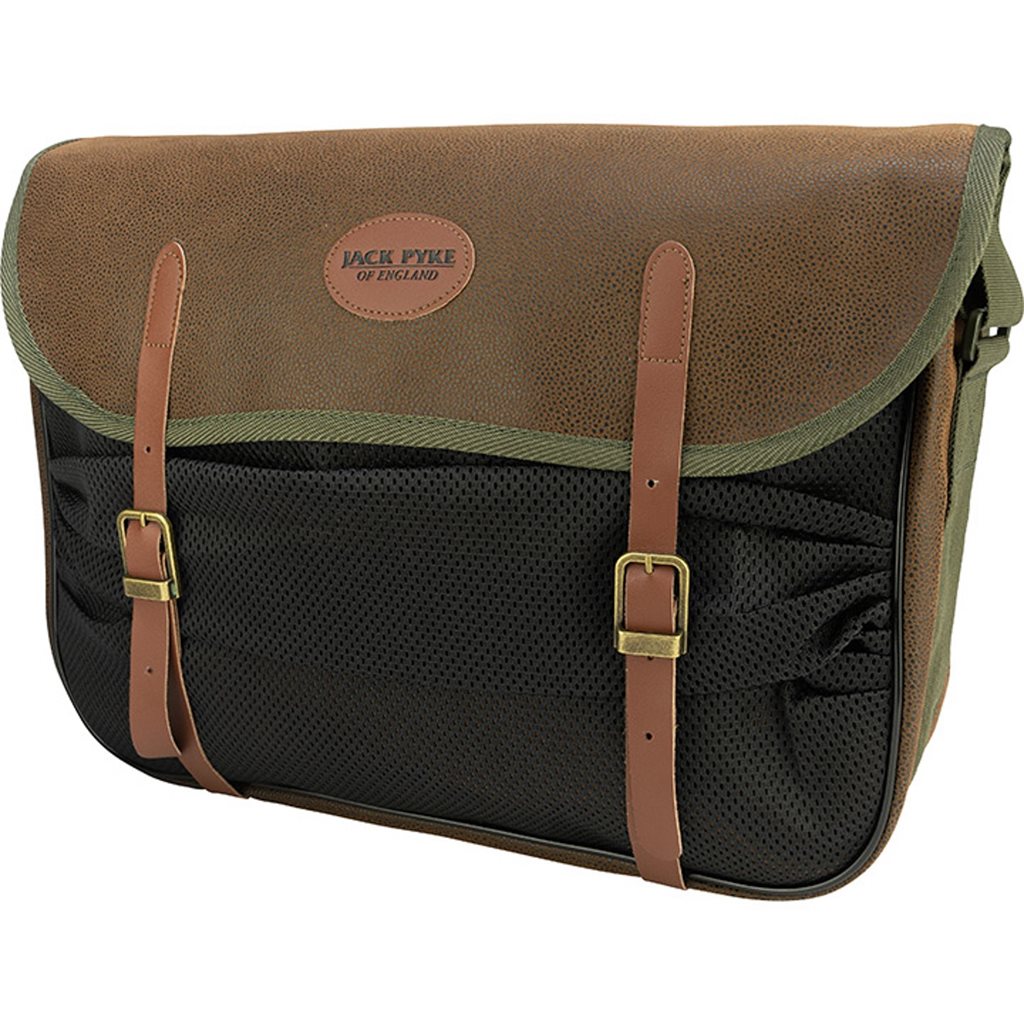 Bolsa de hombro de caza GAME con red, material Duotex y detalles en cuero - Jack Pyke