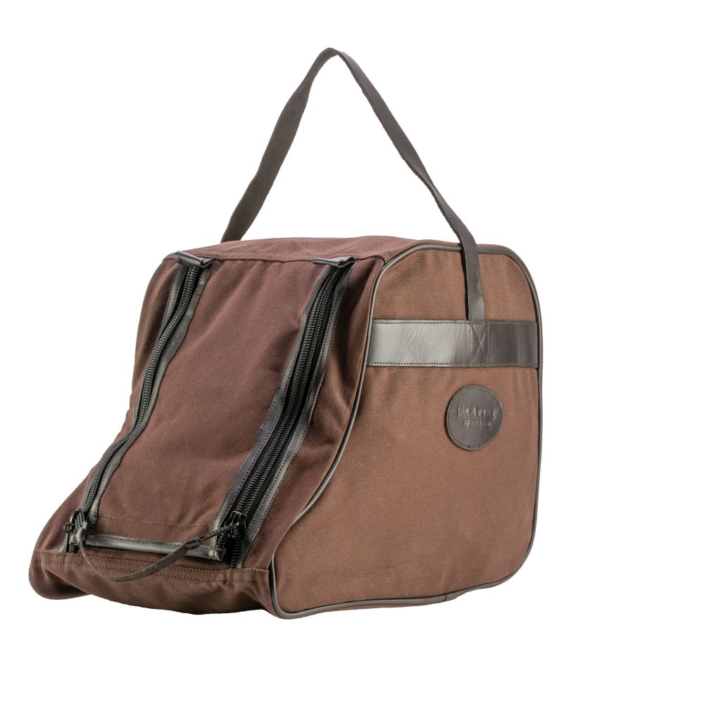 Bolsa para botas de lona Jack Pyke con detalles en piel sintetica y doble cremallera, 250×320×420 mm