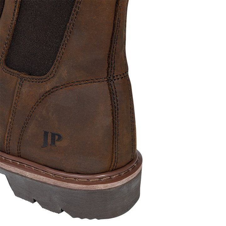 Botas SHIRES DEALER de cuero marrón con paneles laterales elásticos y suela resistente a aceites