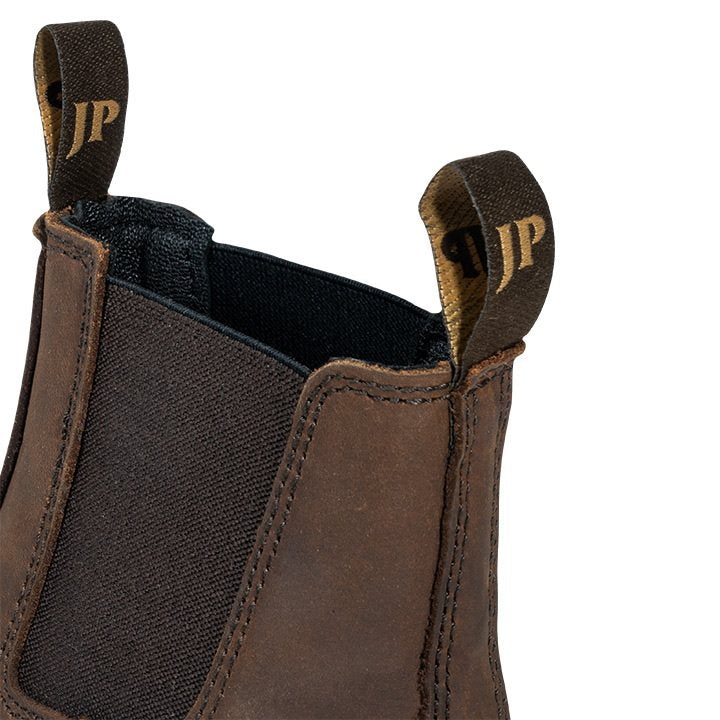 Botas SHIRES DEALER de cuero marrón con paneles laterales elásticos y suela resistente a aceites