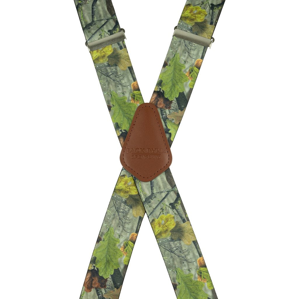 Tirantes para pantalones con camuflaje de bosque, 4 clips, 5 cm de ancho