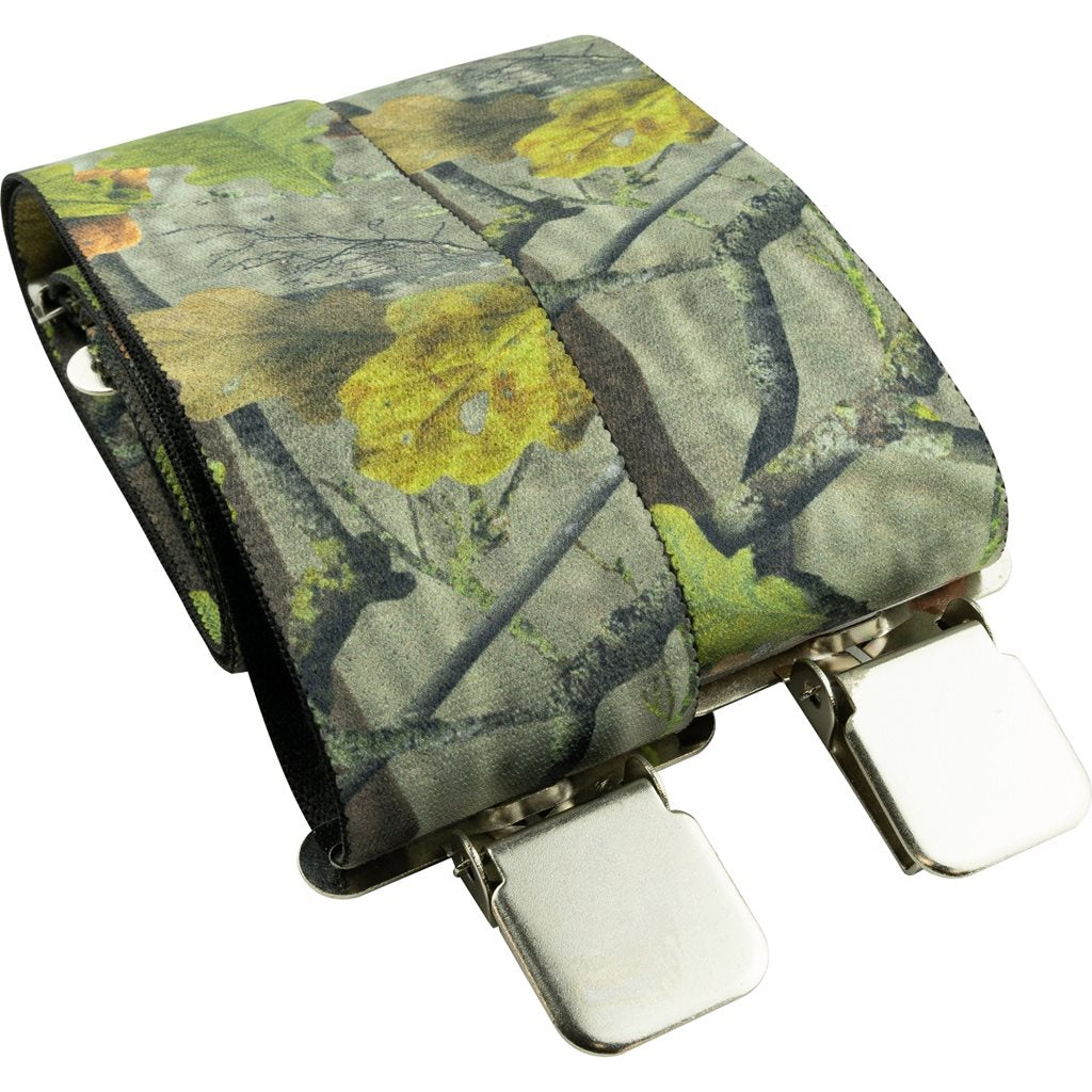 Tirantes para pantalones con camuflaje de bosque, 4 clips, 5 cm de ancho