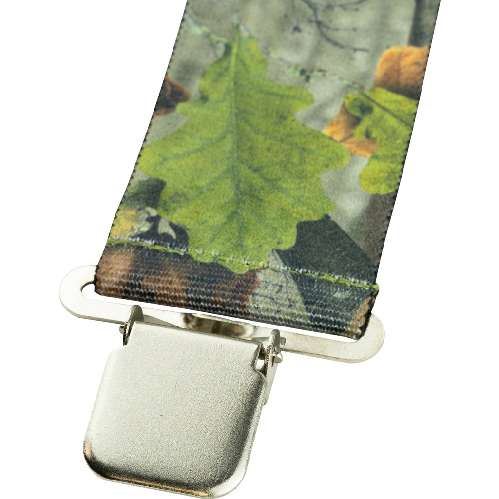 Tirantes para pantalones con camuflaje de bosque, 4 clips, 5 cm de ancho