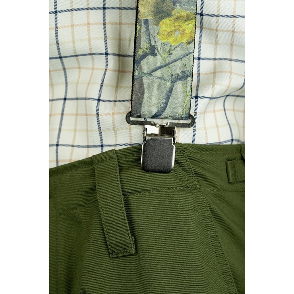 Tirantes para pantalones con camuflaje de bosque, 4 clips, 5 cm de ancho