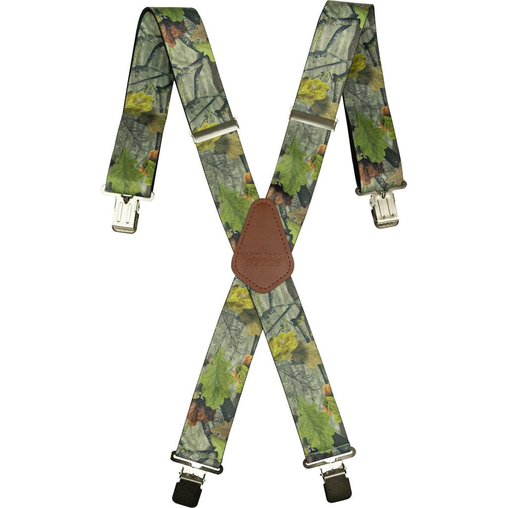 Tirantes para pantalones con camuflaje de bosque, 4 clips, 5 cm de ancho