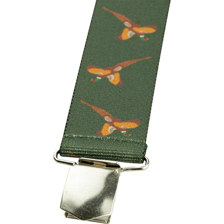 Tirantes para pantalones con diseño de faisán, 4 clips, 5 cm de ancho, longitud ajustable 70-115 cm
