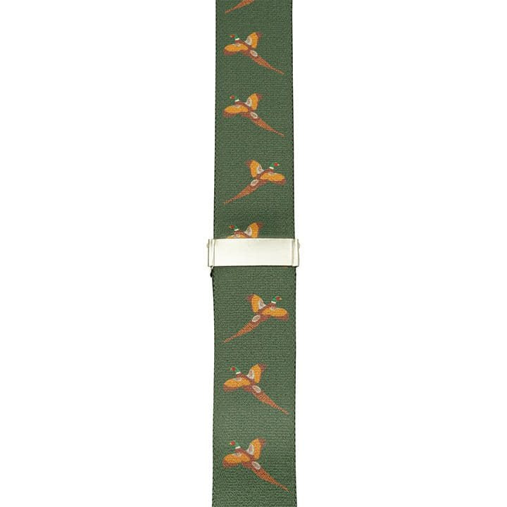 Tirantes para pantalones con diseño de faisán, 4 clips, 5 cm de ancho, longitud ajustable 70-115 cm