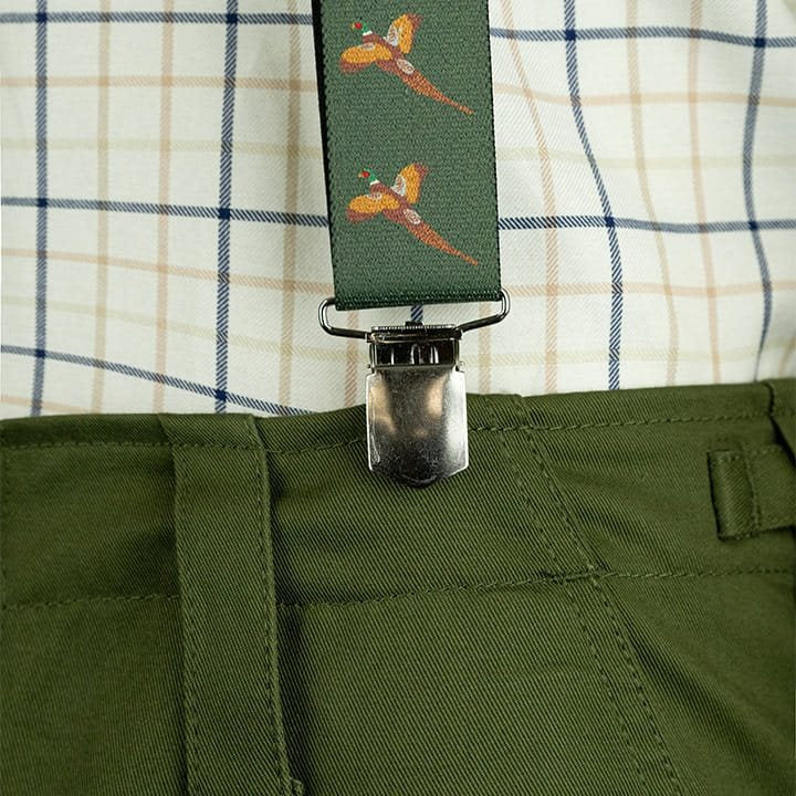 Tirantes para pantalones con diseño de faisán, 4 clips, 5 cm de ancho, longitud ajustable 70-115 cm